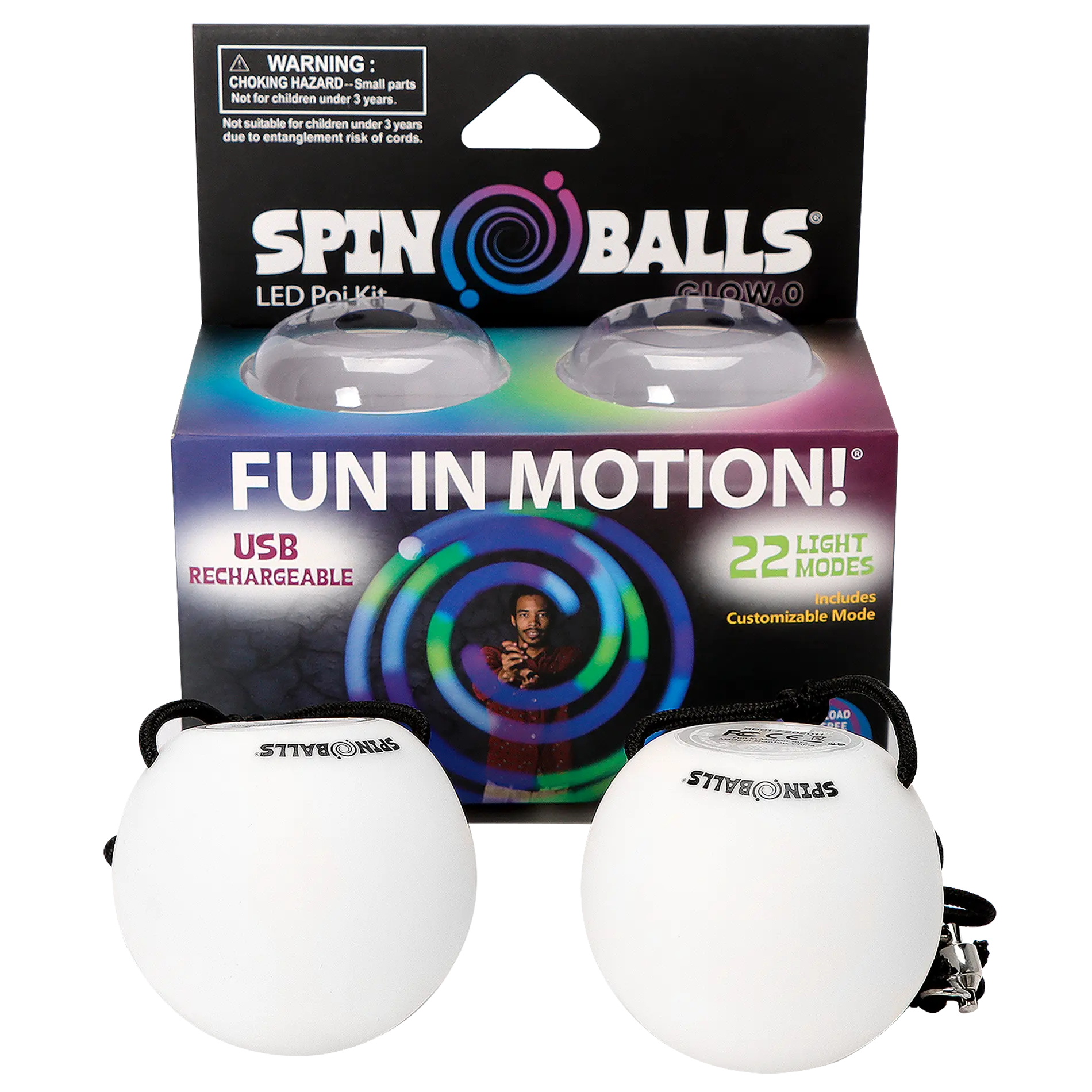 Glow. 0 LED Rechargeable Poi Set - Happy Play