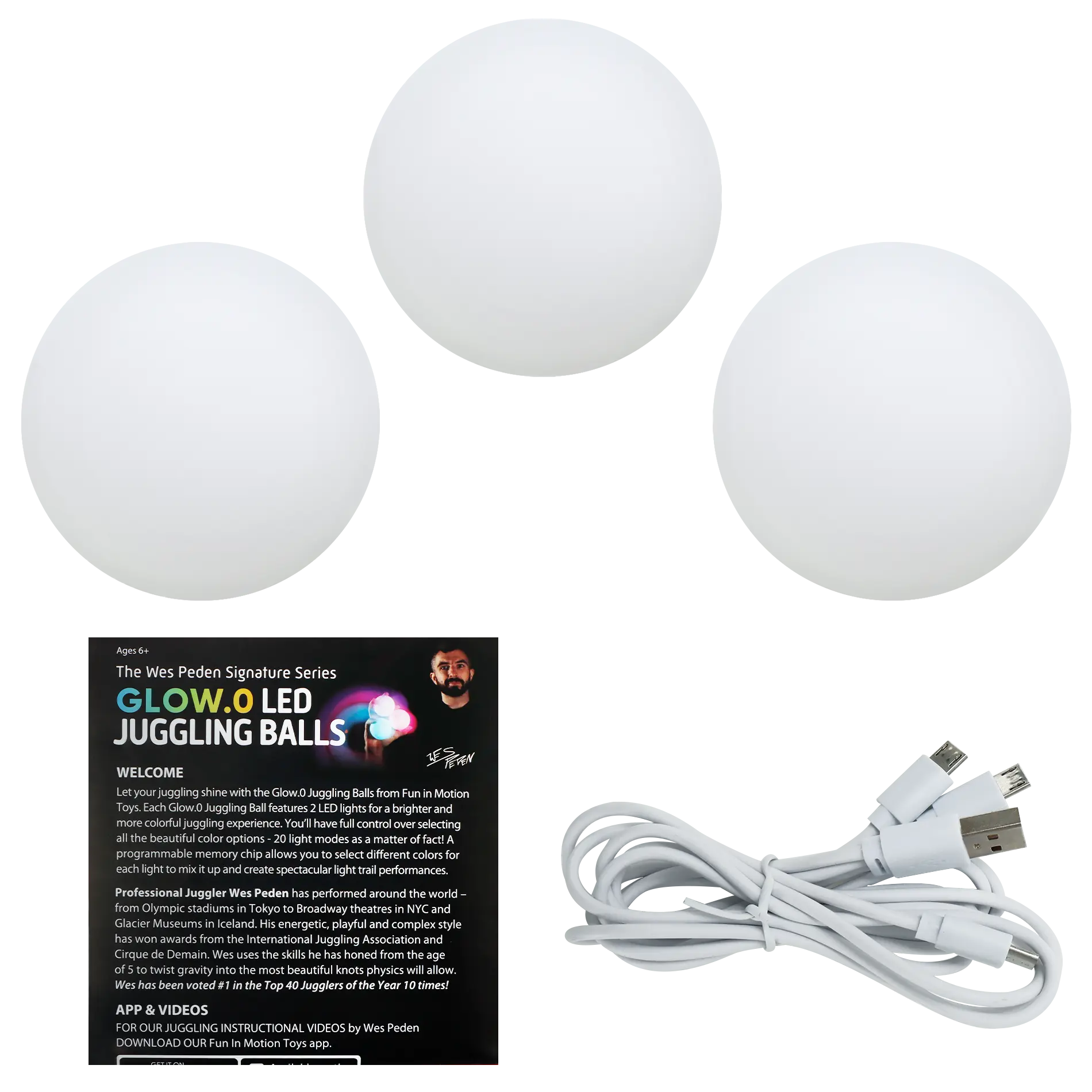 Wes Peden Glow.0 Juggling Balls - Fun Pick